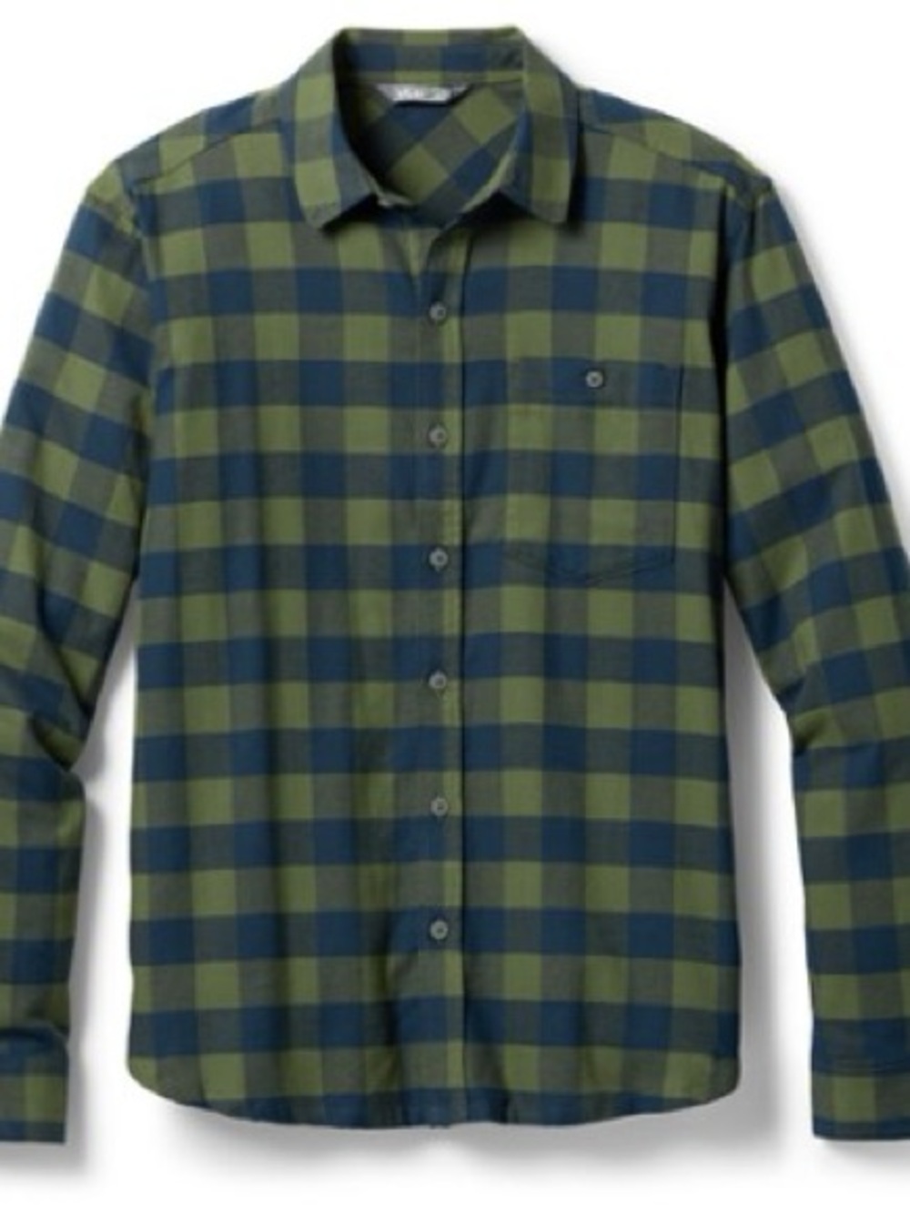 Stio Olive & Navy Plaid Button-Down Shirt